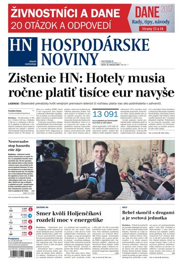 Obálka e-magazínu Hospodárske noviny 21.02.2017