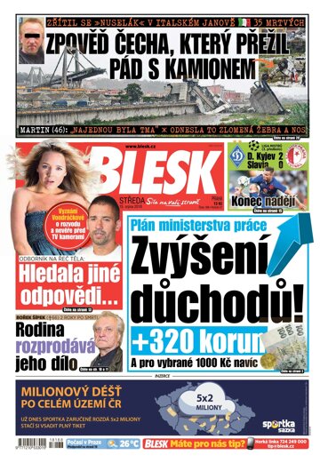 Obálka e-magazínu Blesk 15.8.2018