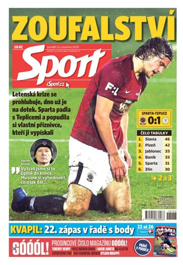 Obálka e-magazínu Sport 10.12.2018