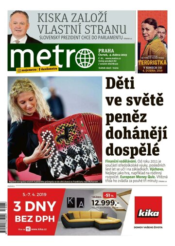 Obálka e-magazínu deník METRO 4.4.2019