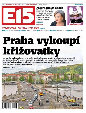 Obálka e-magazínu E15 23.9.2019