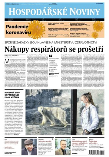 Obálka e-magazínu Hospodářské noviny 083 - 29.4.2020