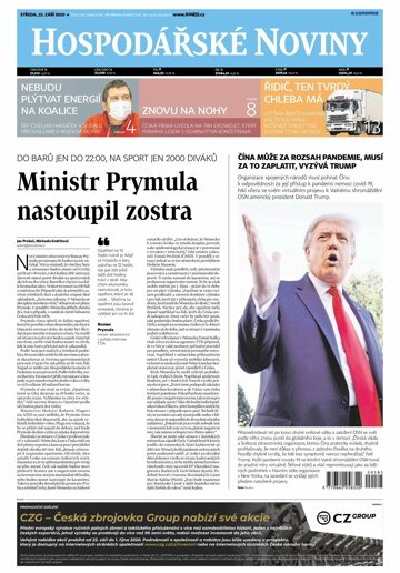 Obálka e-magazínu Hospodářské noviny 185 - 23.9.2020