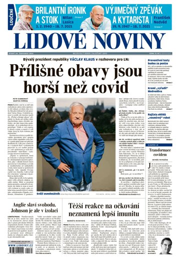 Obálka e-magazínu Lidové noviny 20.7.2021