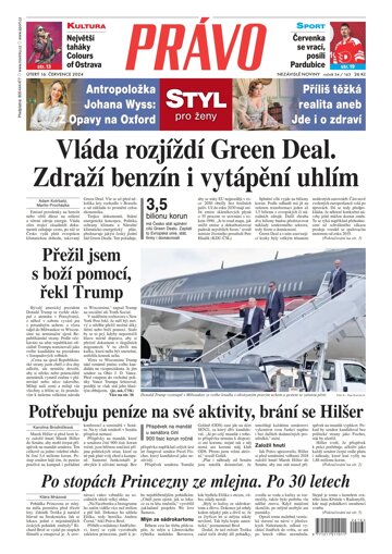 Obálka e-magazínu Deník Právo 16.7.2024