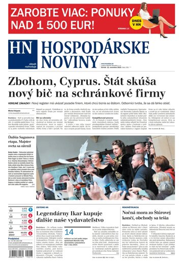 Obálka e-magazínu Hospodárske noviny 12.11.2015