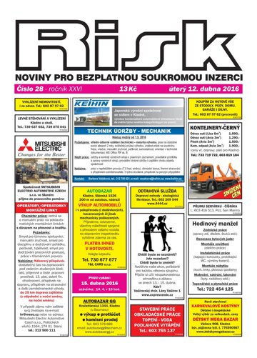 Obálka e-magazínu Risk 28/2016