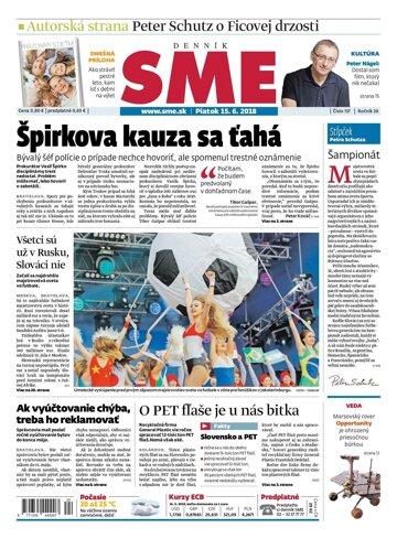 Obálka e-magazínu SME 15.6.2018