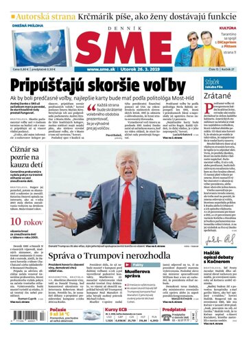 Obálka e-magazínu SME 26.3.2019