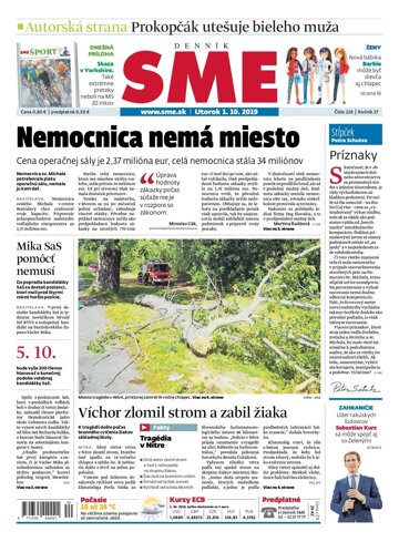 Obálka e-magazínu SME 1.10.2019