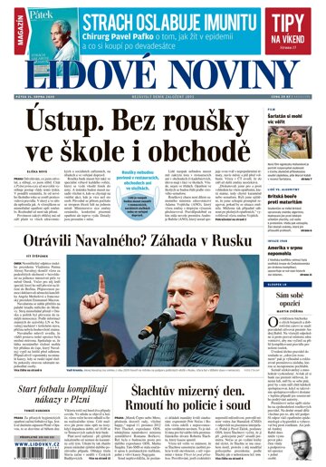 Obálka e-magazínu Lidové noviny 21.8.2020