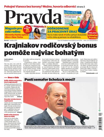 Obálka e-magazínu Pravda 7. 10. 2021