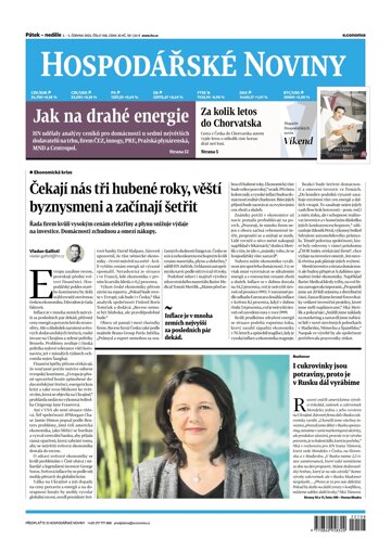 Obálka e-magazínu Hospodářské noviny 108 - 3.6.2022