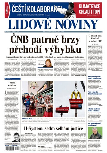 Obálka e-magazínu Lidové noviny 9.6.2022