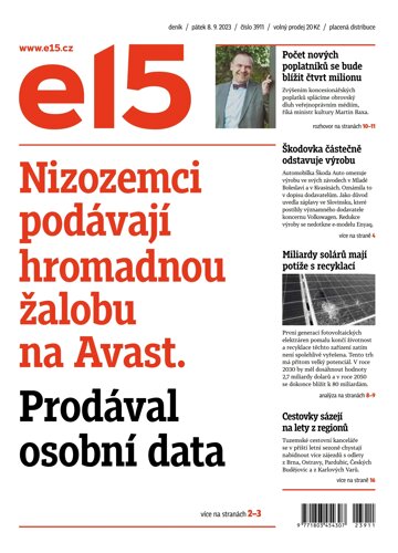 Obálka e-magazínu E15 8.9.2023