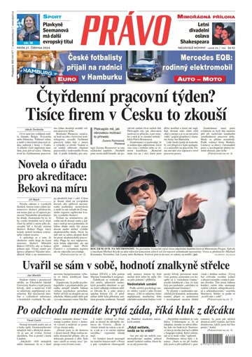Obálka e-magazínu Deník Právo 21.6.2024