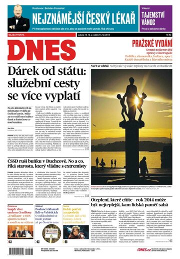 Obálka e-magazínu MF Dnes 13.12.2014