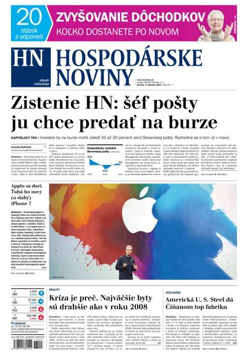 Obálka e-magazínu Hospodárske noviny 02.02.2017