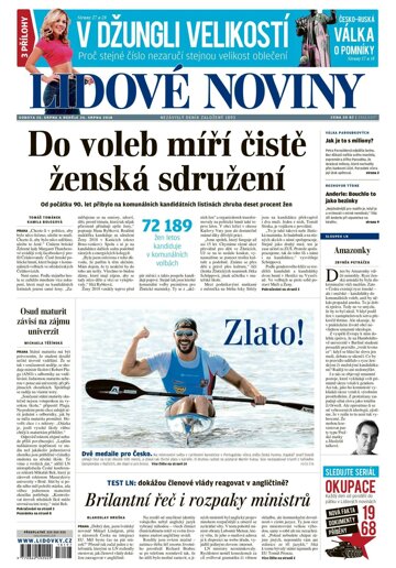 Obálka e-magazínu Lidové noviny 25.8.2018