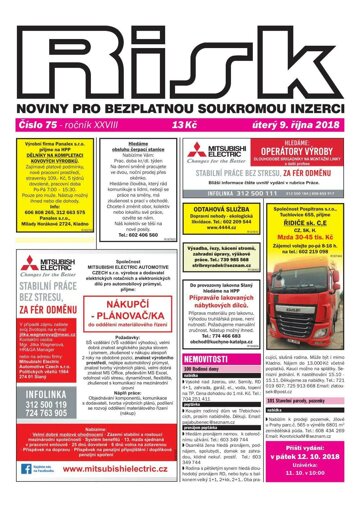 Obálka e-magazínu Risk 75/2018