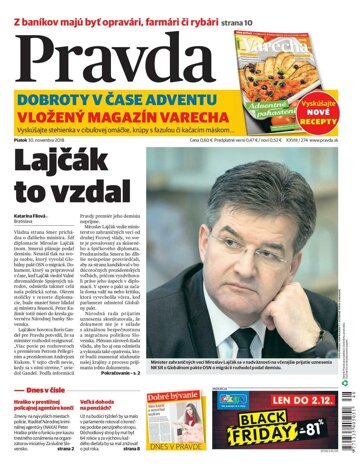 Obálka e-magazínu Pravda 30. 11. 2018