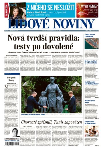 Obálka e-magazínu Lidové noviny 2.7.2021