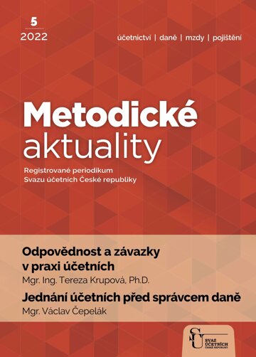 Obálka e-magazínu Metodické aktuality Svazu účetních 5/2022
