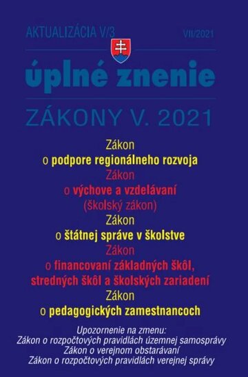 Obálka knihy Aktualizácia 2021 V/3 - štátna služba