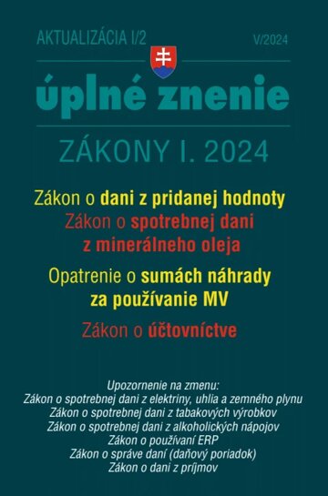 Obálka knihy Aktualizácia I/2 / 2024 - daňové a účtovné zákony