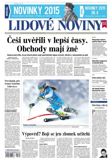 Obálka e-magazínu Lidové noviny 30.12.2014