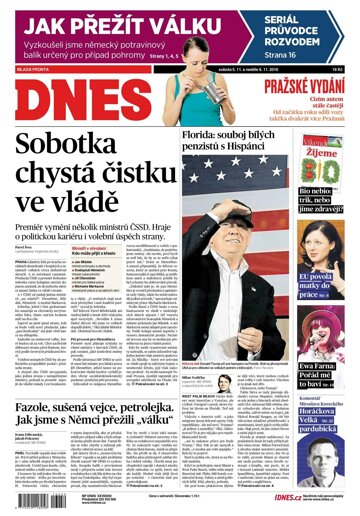 Obálka e-magazínu MF Dnes 5.11.2016
