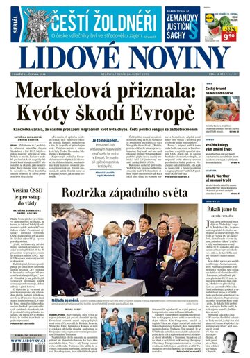 Obálka e-magazínu Lidové noviny 11.6.2018
