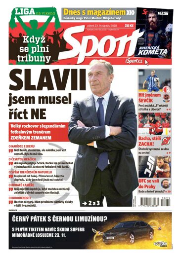 Obálka e-magazínu Sport 23.11.2018