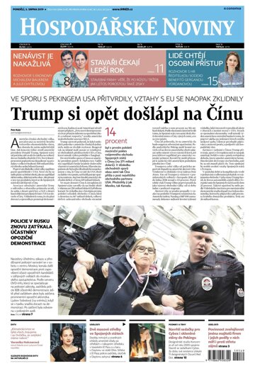Obálka e-magazínu Hospodářské noviny 149 - 5.8.2019