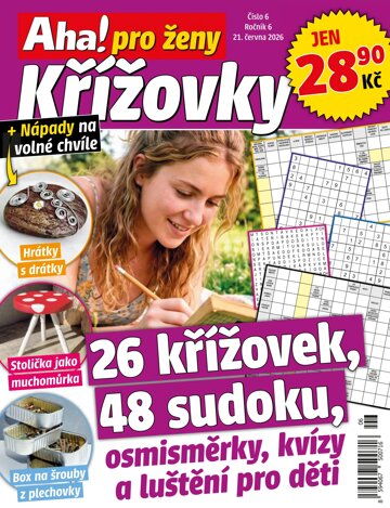 Obálka e-magazínu Aha! pro ženy křížovky 6/2026