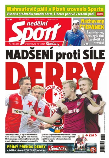 Obálka e-magazínu Nedělní Sport 27.9.2015