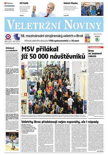 Obálka e-magazínu Hospodářské noviny - příloha 194 - 6.10.2016 příloha Veletržní noviny