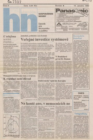 Obálka e-magazínu HN_14.1.1993