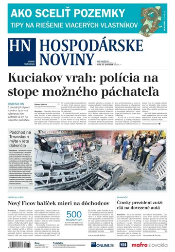 Obálka e-magazínu Hospodárske noviny 11.04.2018