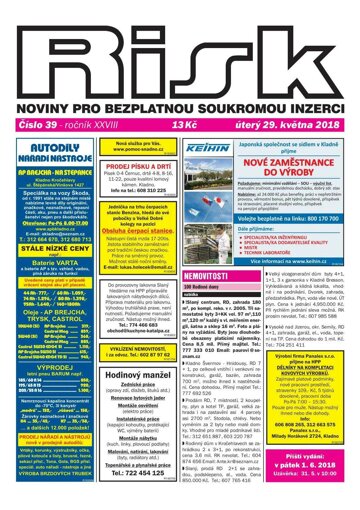 Obálka e-magazínu Risk 39/2018