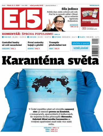 Obálka e-magazínu E15 13.3.2020