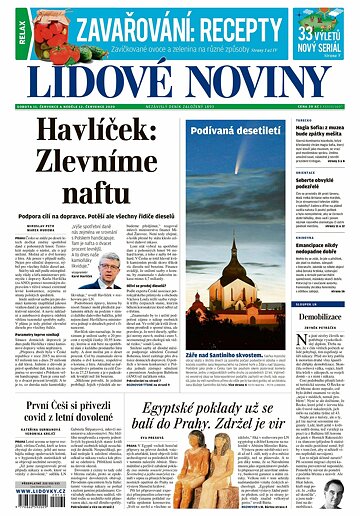 Obálka e-magazínu Lidové noviny 11.7.2020