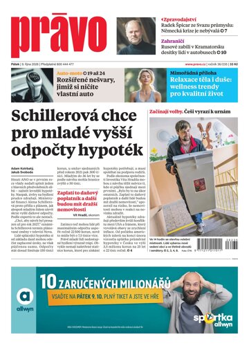 Obálka e-magazínu Deník Právo 9.10.2026