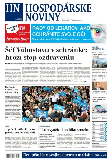 Obálka e-magazínu Hospodárske noviny 07.05.2015