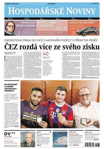 Obálka e-magazínu Hospodářské noviny 163 - 24.8.2015