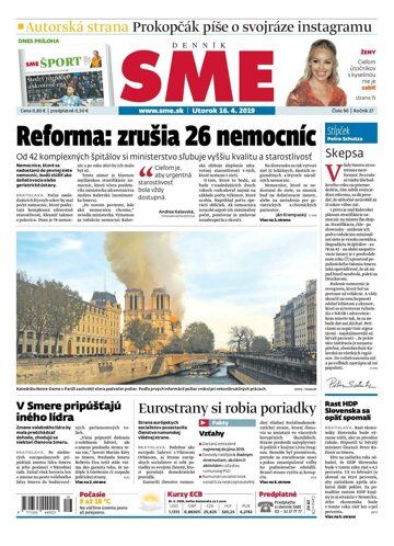 Obálka e-magazínu SME 16.4.2019