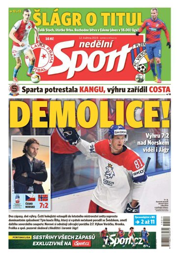 Obálka e-magazínu Nedělní Sport 12.5.2019