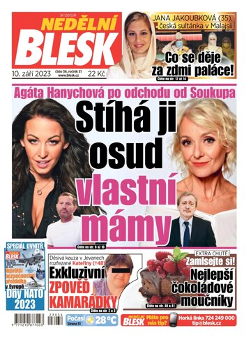 Obálka e-magazínu Nedělní Blesk 10.9.2023