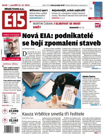 Obálka e-magazínu E15 15.12.2014