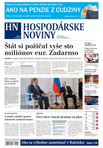 Obálka e-magazínu Hospodárske noviny 17.03.2015